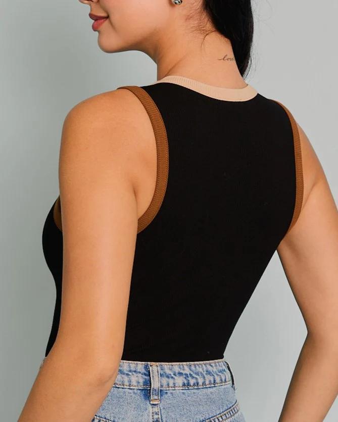 Color Block Ribbed Bodysuit