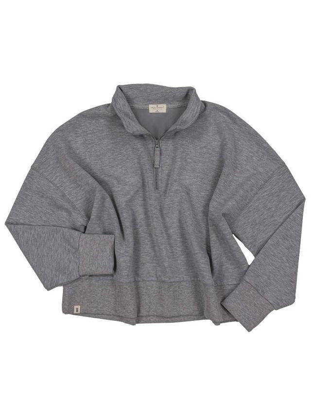 Cropped Heather Grey Quarter Zip