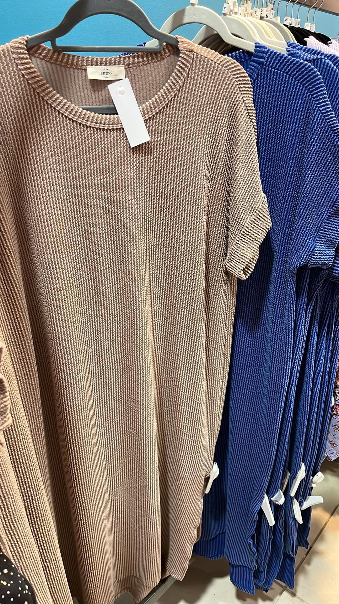 Ribbed Shirt Dress