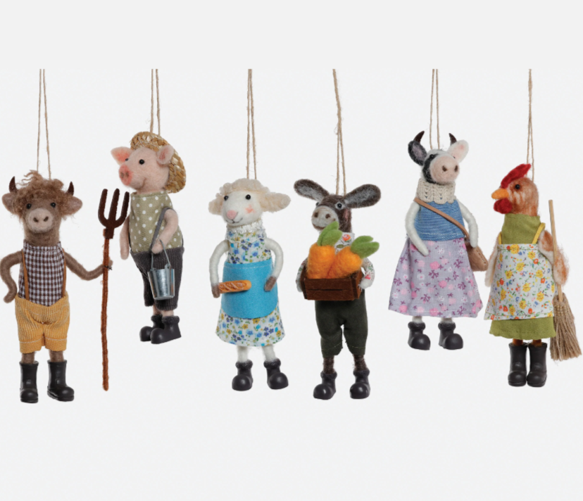 Farm Animal Wool Ornament