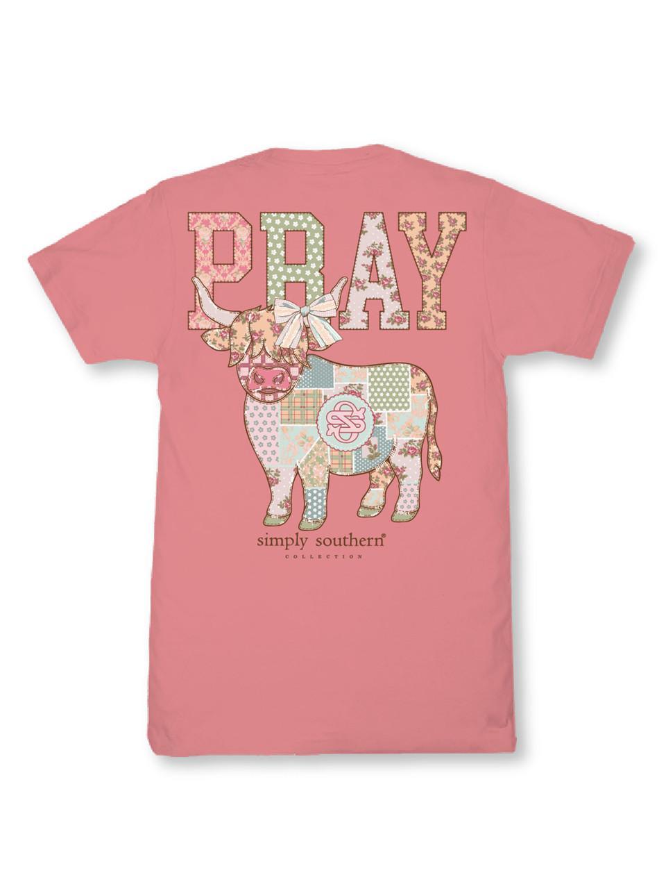 Simply Southern Pray Highland Cow Tee