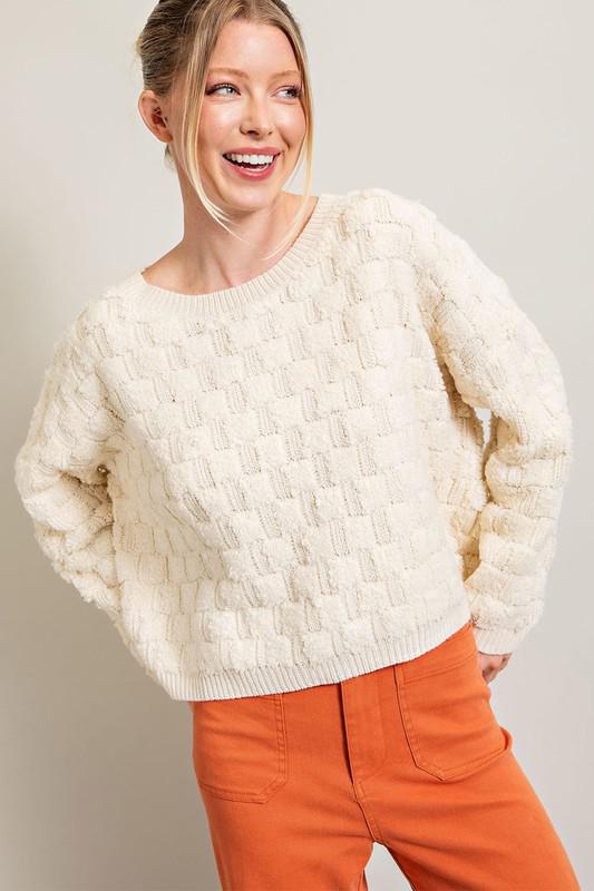 Ivory Block Sweater