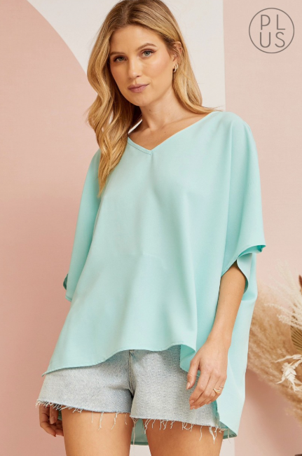 Plus Mint Flowy Top