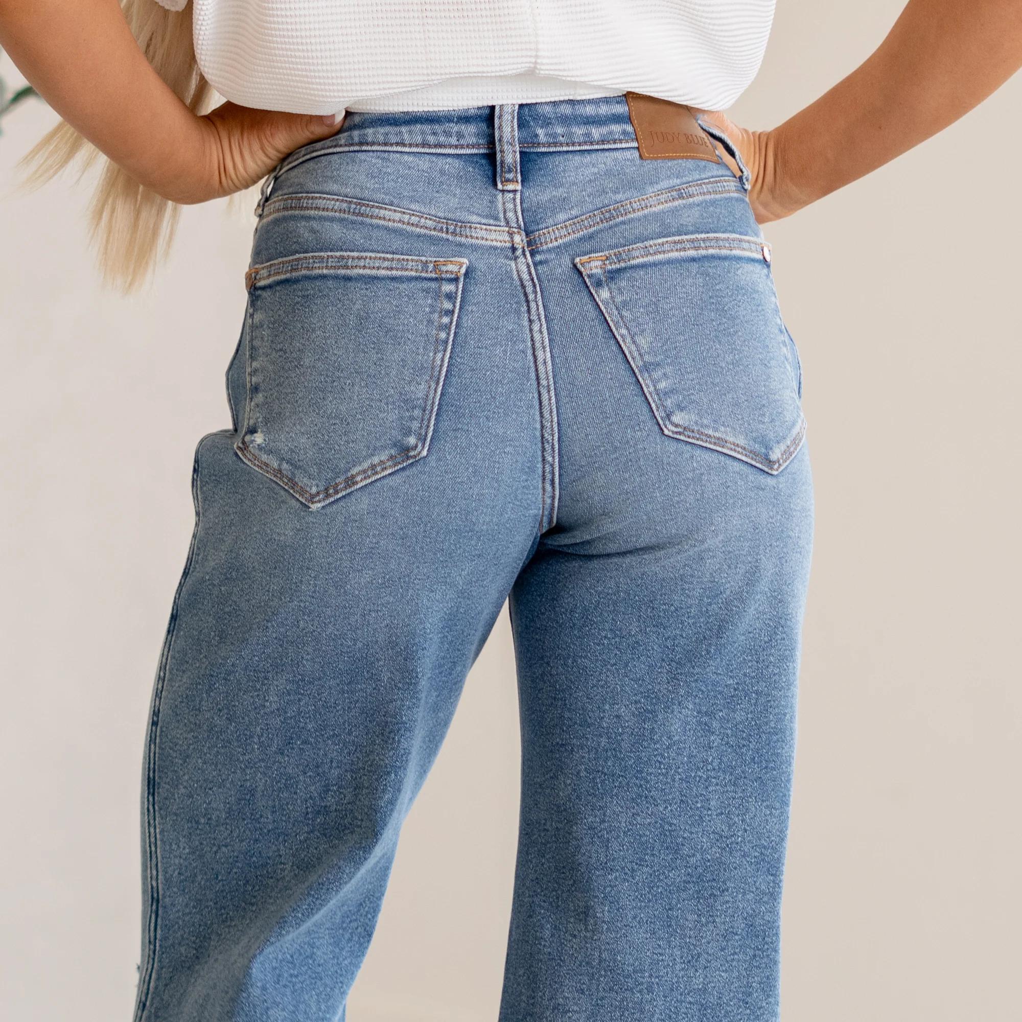 Judy Blue Vintage Wash Wide Leg Jeans