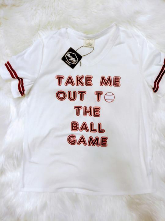 Take Me Out Ballgame White