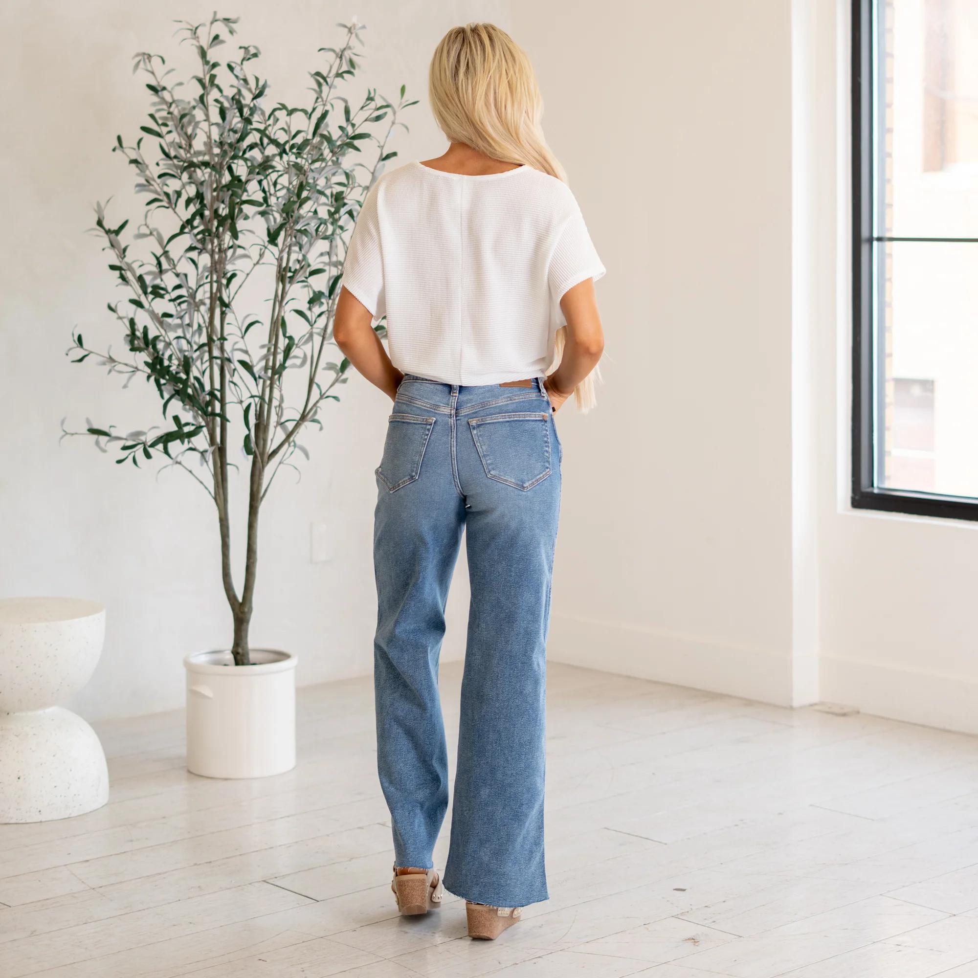 Judy Blue Vintage Wash Wide Leg Jeans