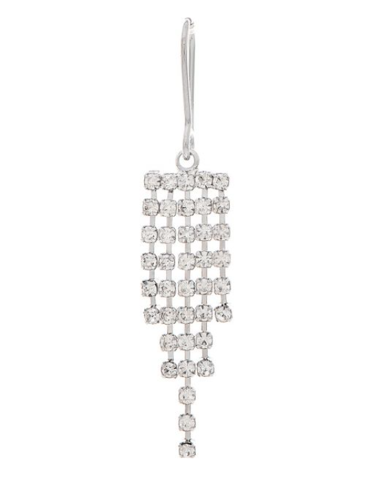 Silver Water Fall Fringe Cubic Zirconia Earring