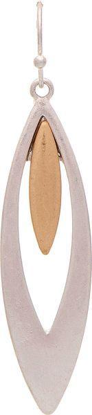 Two Tone Gold Center Ellipse Drop Earring