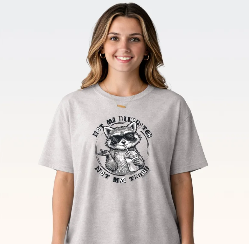 SC Soft Not My Dumpster Racoon - Ice Grey