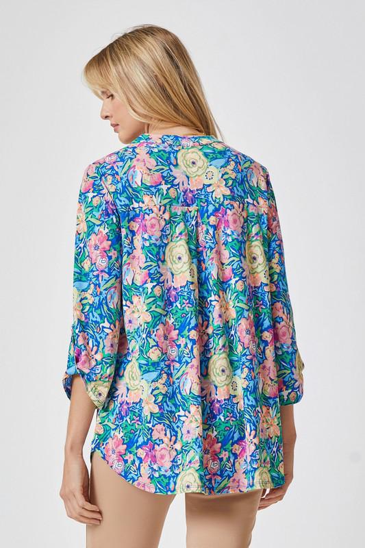 Royal Multi Floral Top