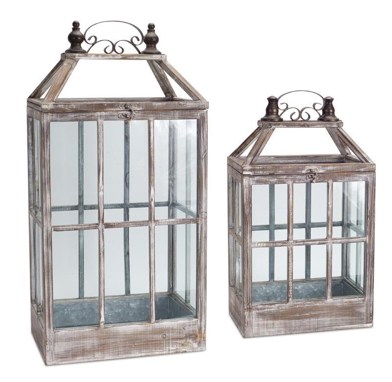 Rectangle Lantern Wood & Metal