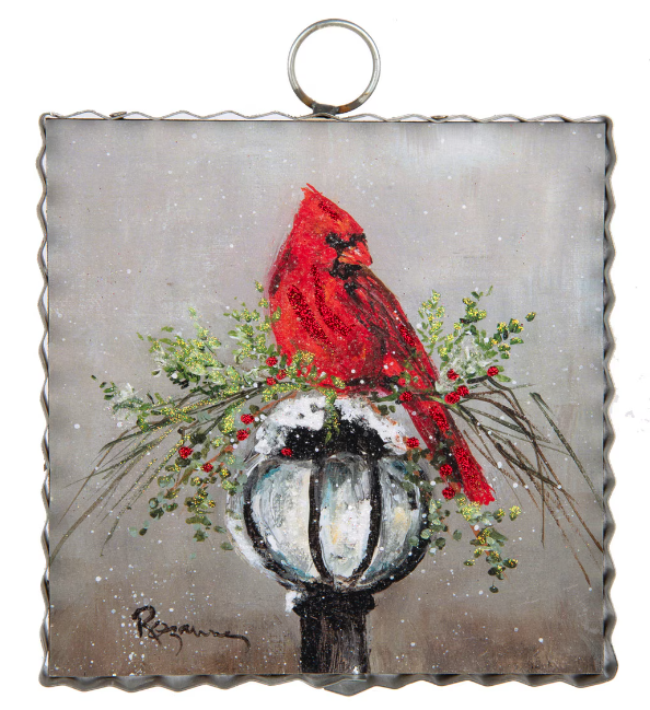 Cardinal On Lamp Post Sign