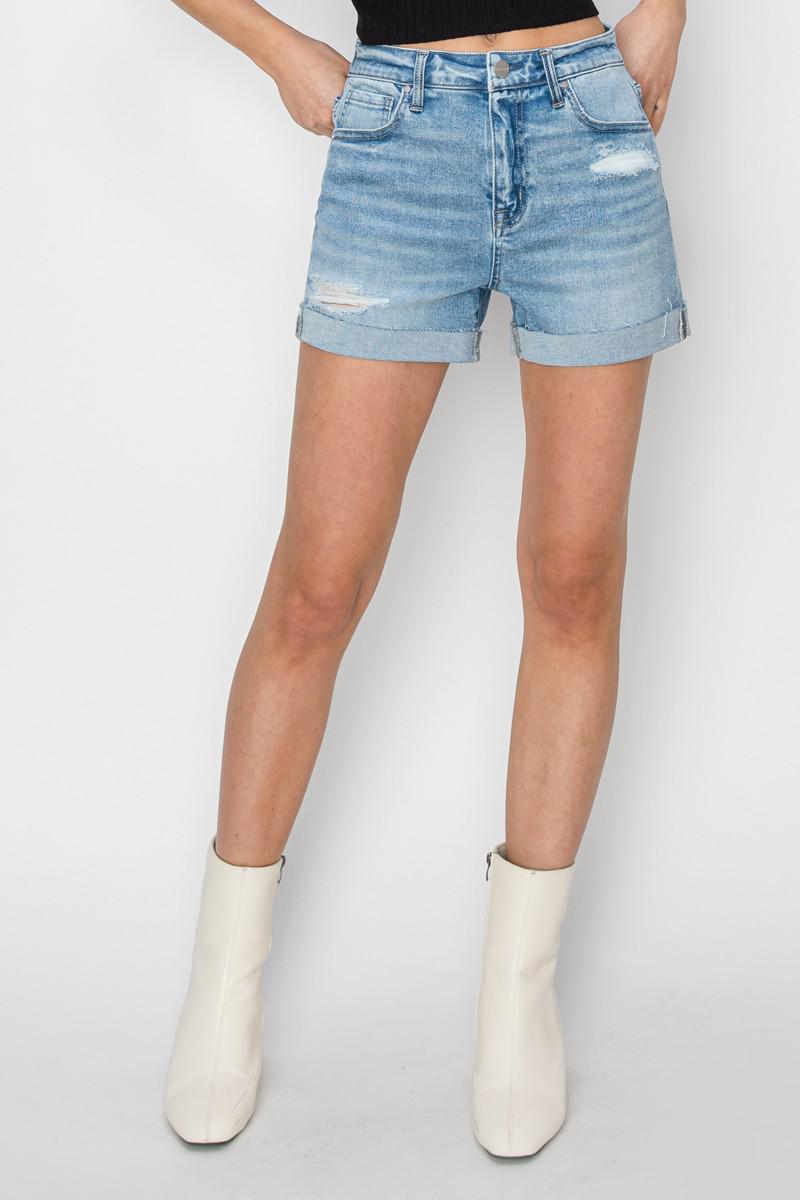 High Rise Cuffed Shorts