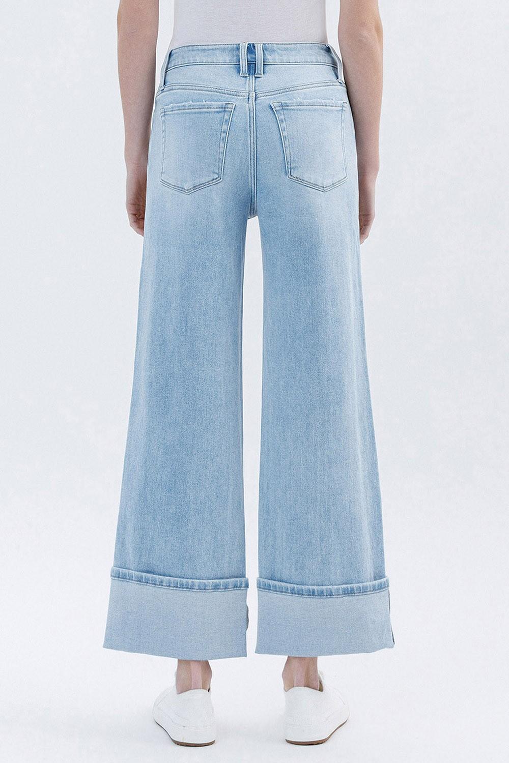 Super High Rise Cuffed Wide Jeans
