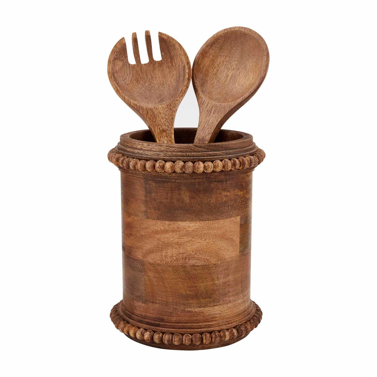Beaded Wooden Utensil Holder