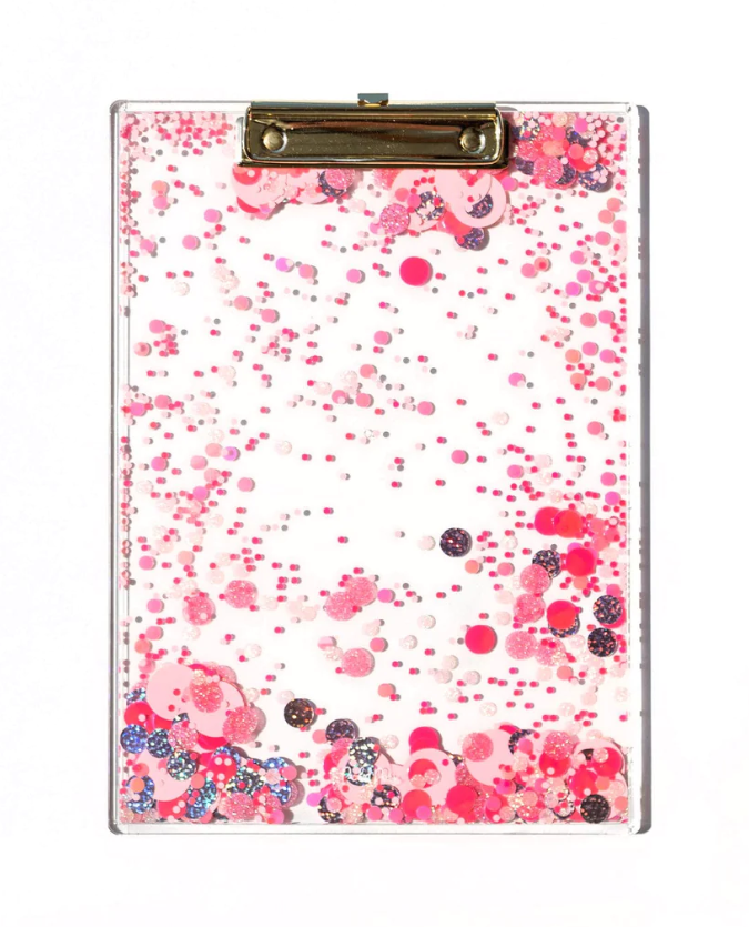 Pink Party Confetti Clipboard