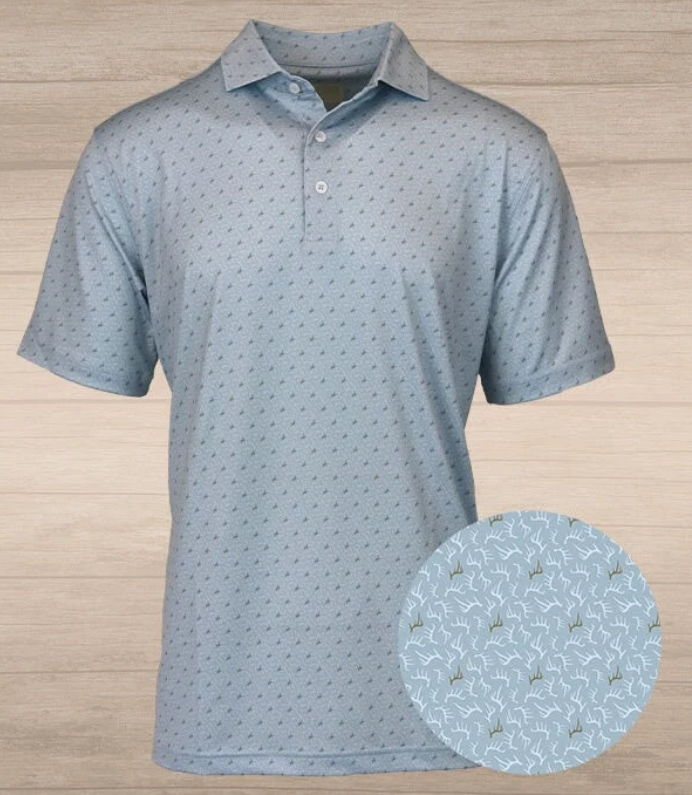 Antlers Performance Polo – Beachwash Blue