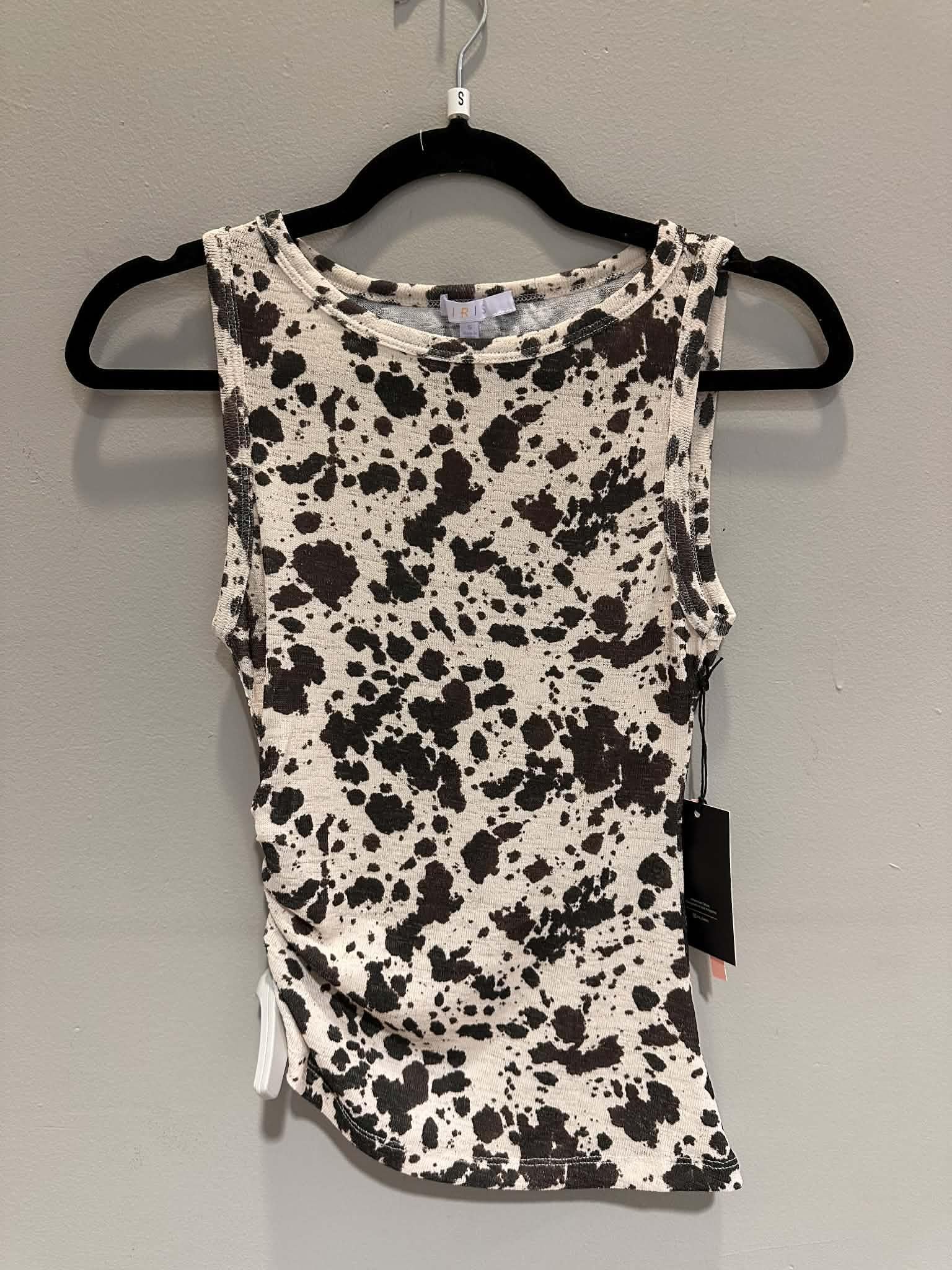 Boatneck Cow Print Rucked Tank