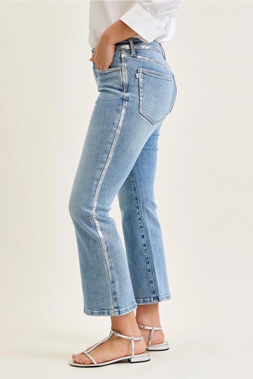 Judy Blue MR Kick Flare + Foiled Seams Jeans