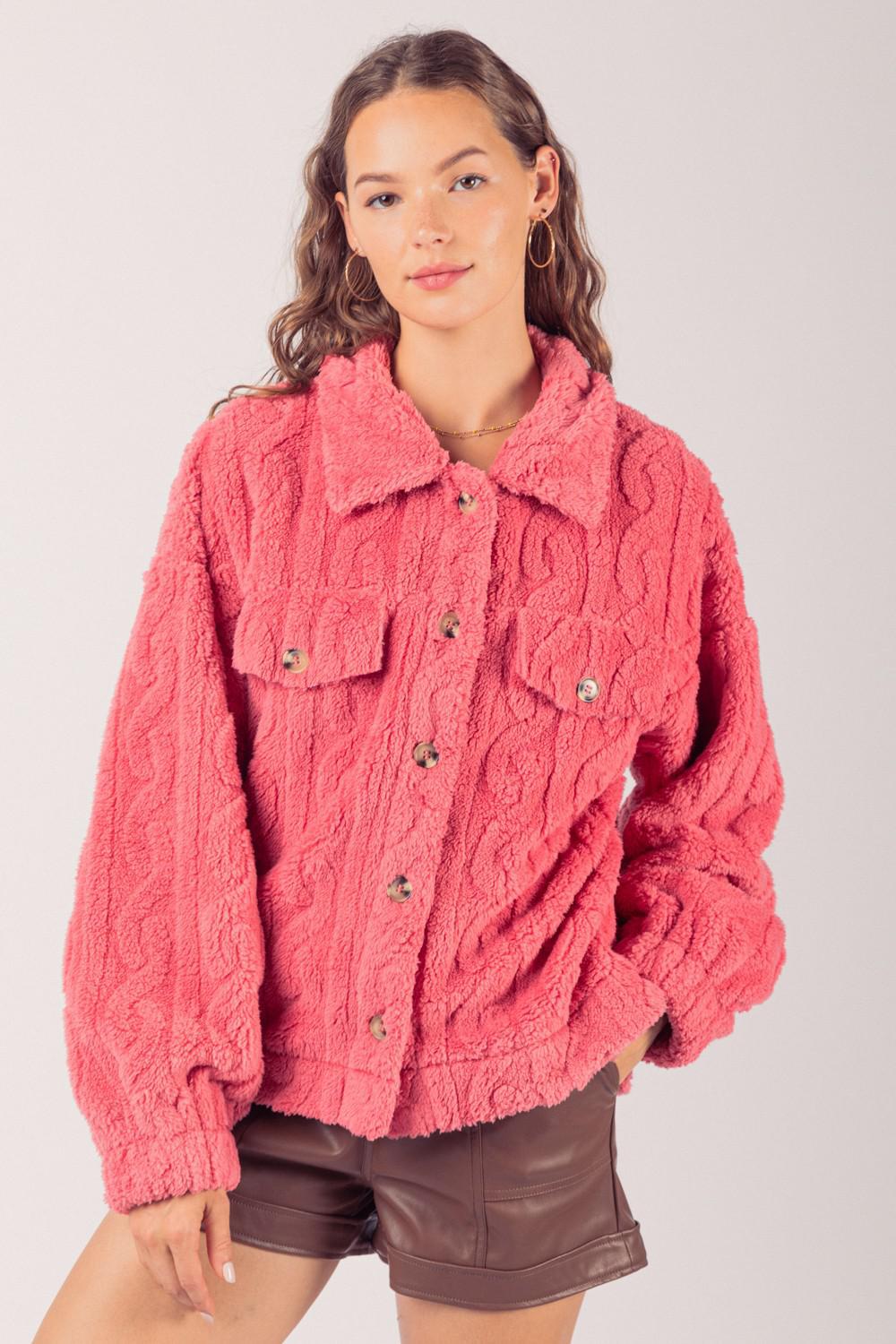 Cable Fur Shacket