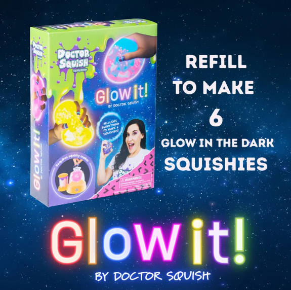 Doctor Squish Squishy Maker 6-Pack Refill - Glow it! Edition