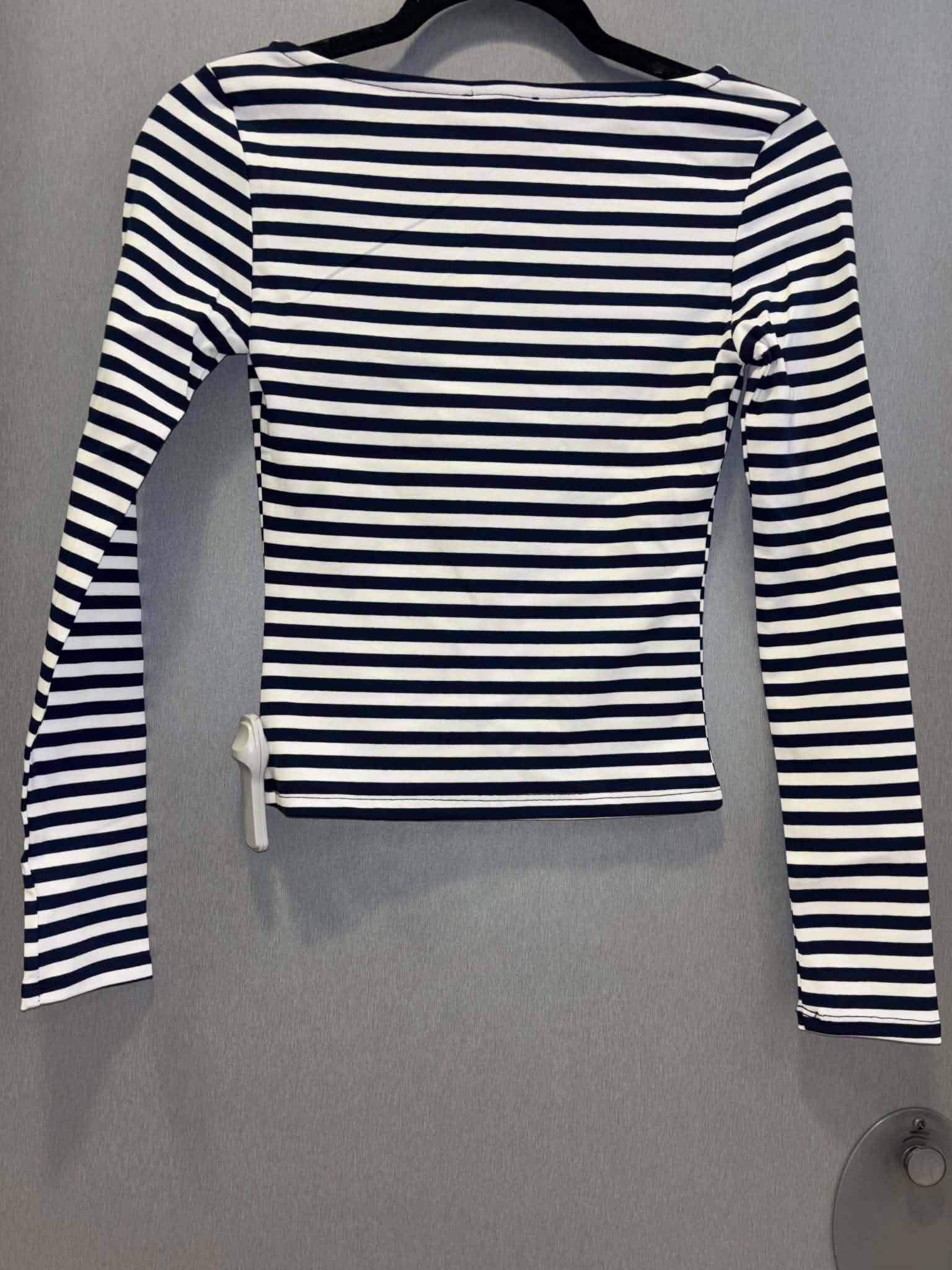 Boat Neck Striped Long Sleeve Top