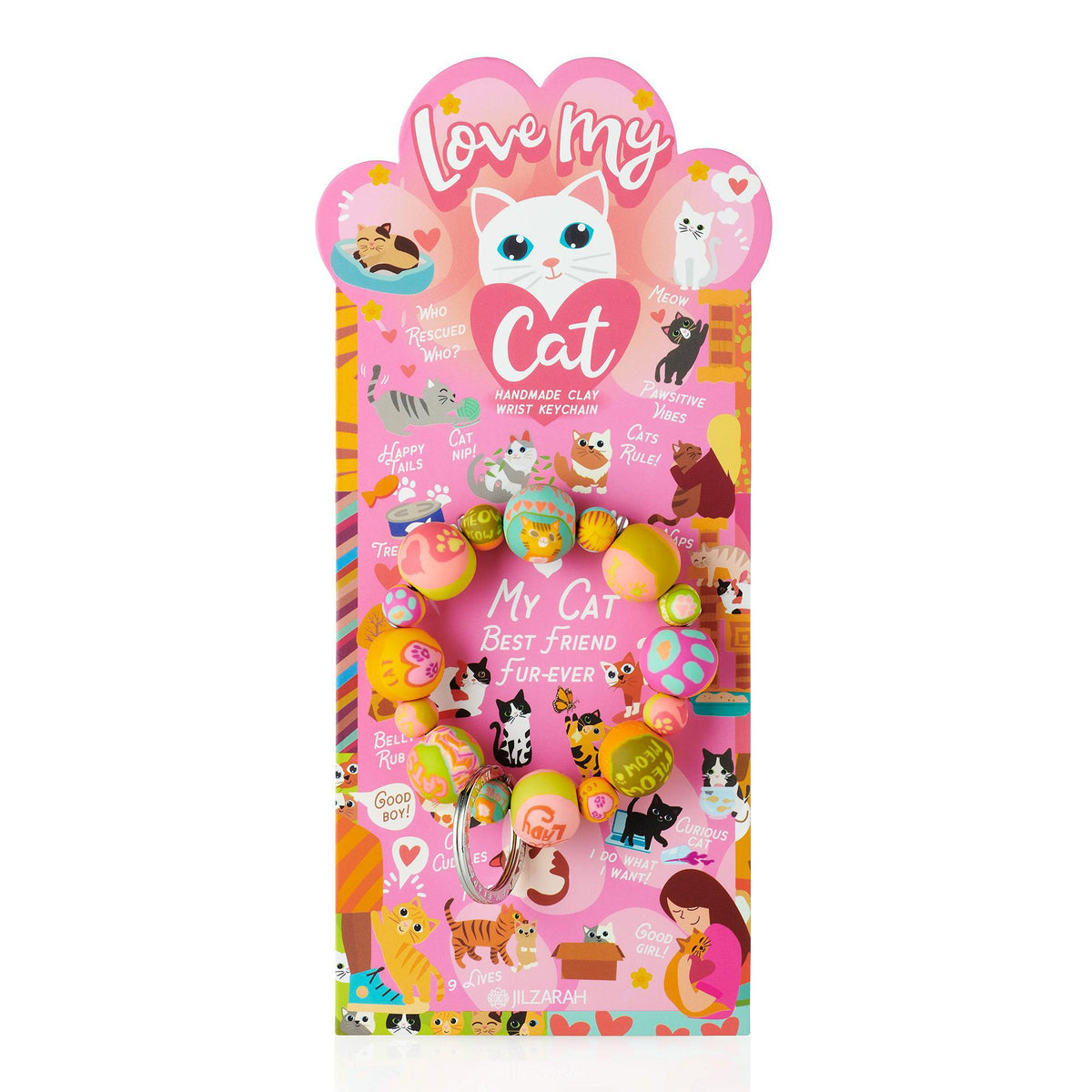 Love My Cat Wrist Keychain