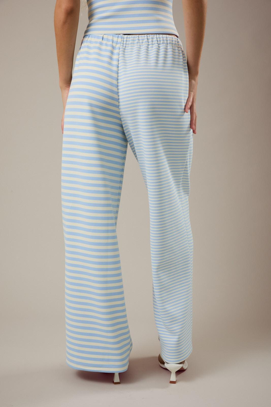 Low-Rise Stripe Detail Front Tie Pants