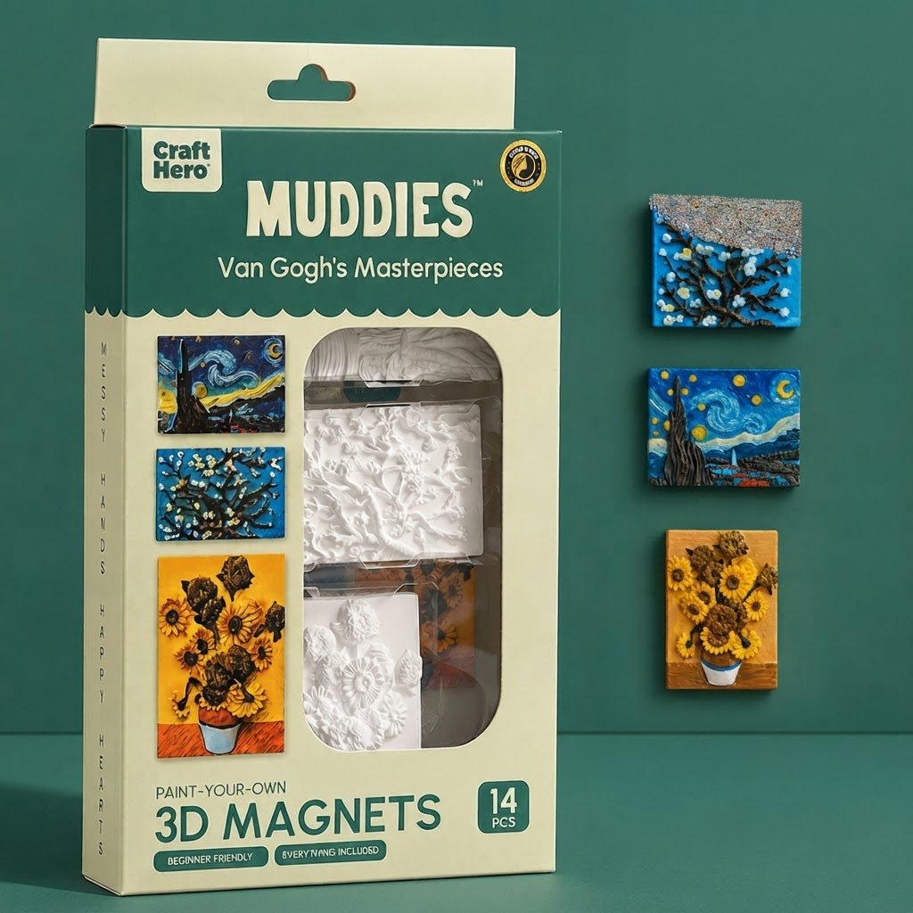 Craft Hero Muddies™ - Van Goghs Masterpieces - DIY Magnets