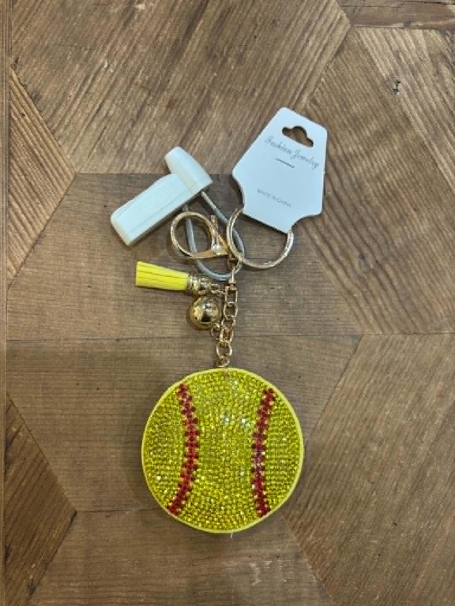 Puffy Rhinestone Keychains