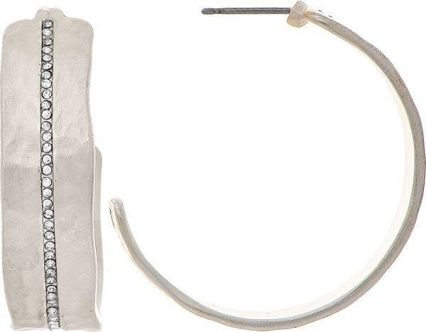 Gold Crystal Stripe Hoop Earring
