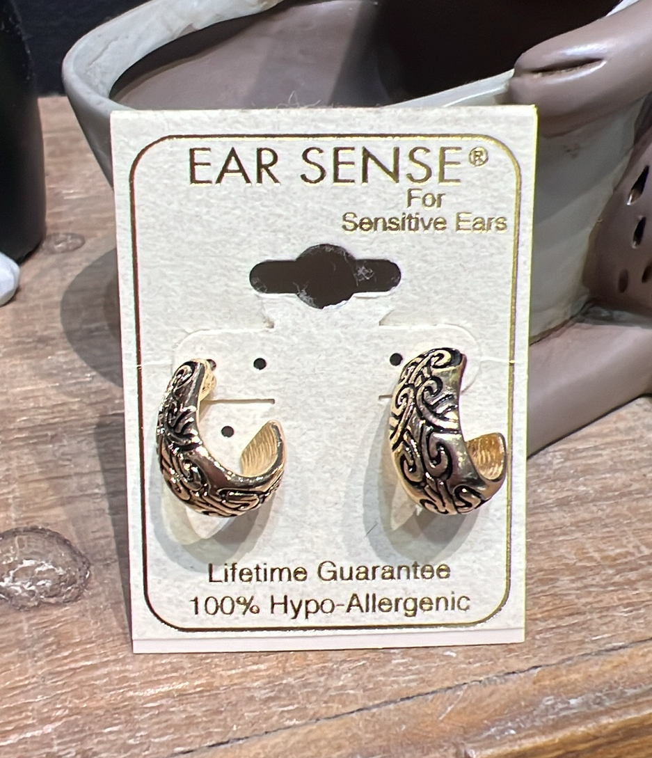 Gold Hook Stud Earrings
