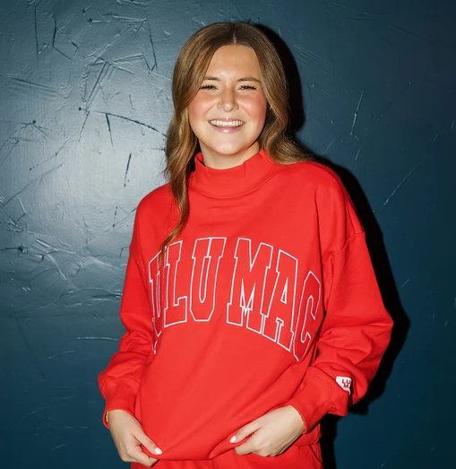 LULU MAC - Red Stitch Mockneck