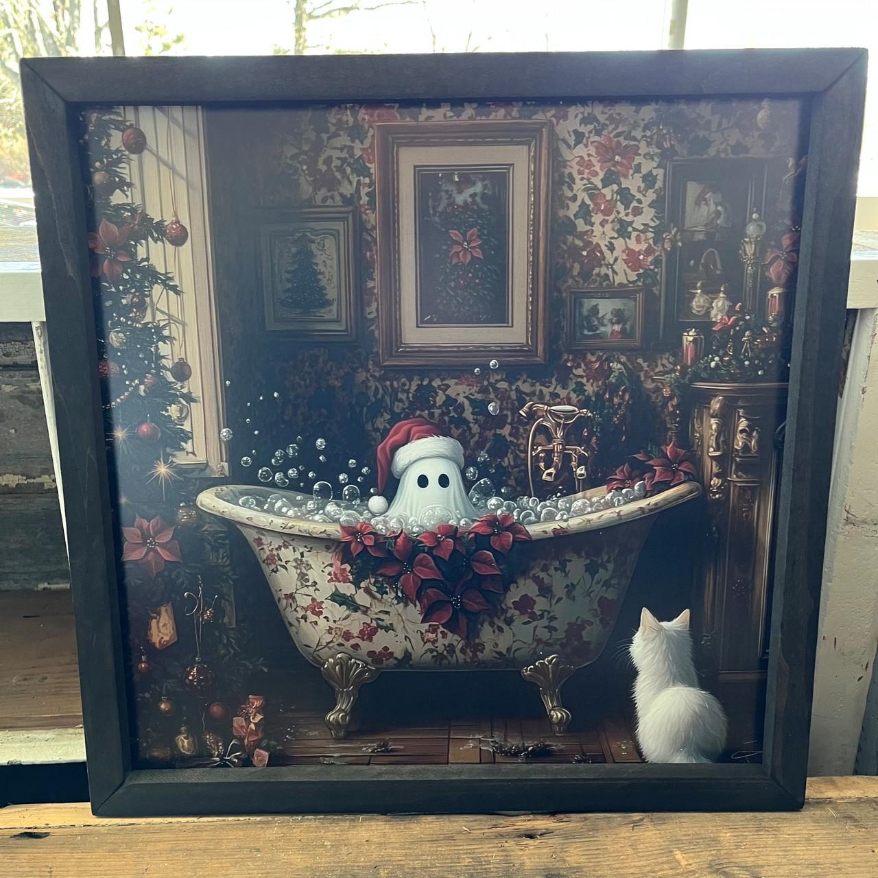 Vintage Christmas Ghost Tub 12x12 Box Frame