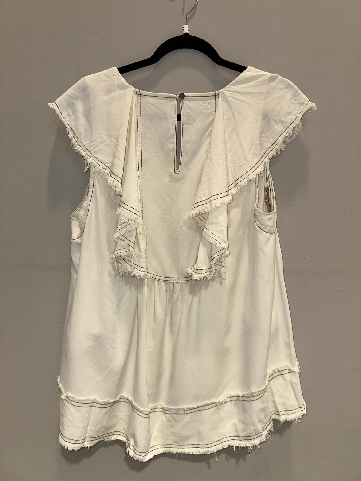 Washed Ruffle Collar Tencel Tank