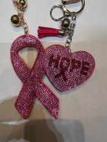 Breast Cancer Bling Keychain