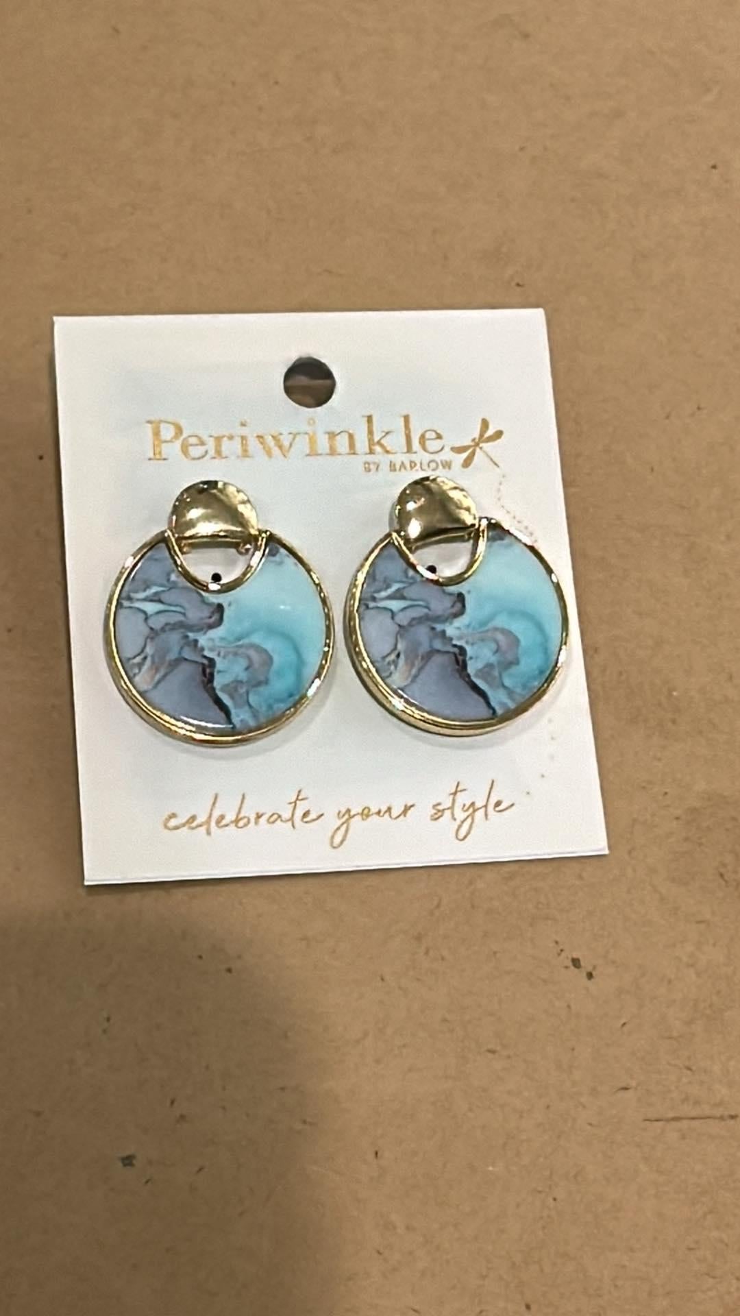 Gold With Aqua Earrings