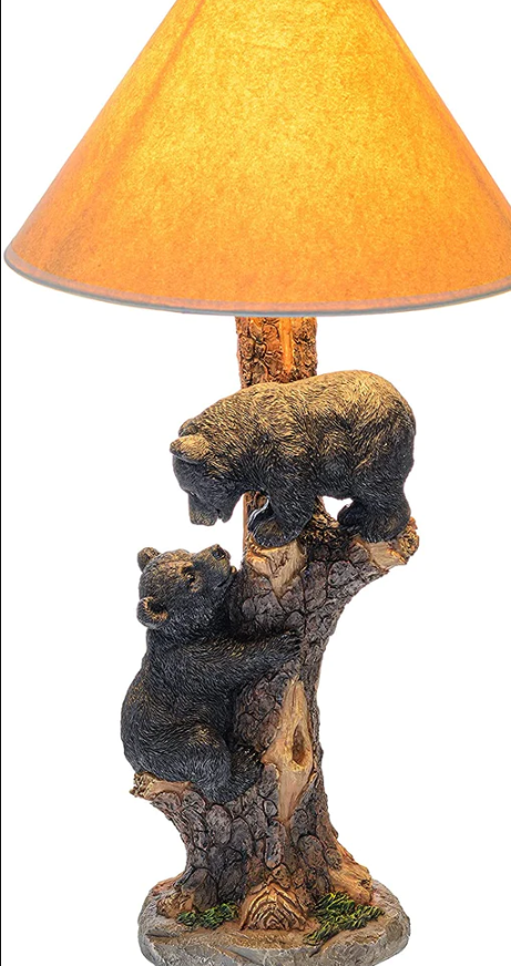 Black Bear Playing Lamp