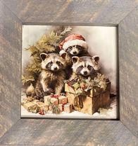 Christmas Racoons 10x10"