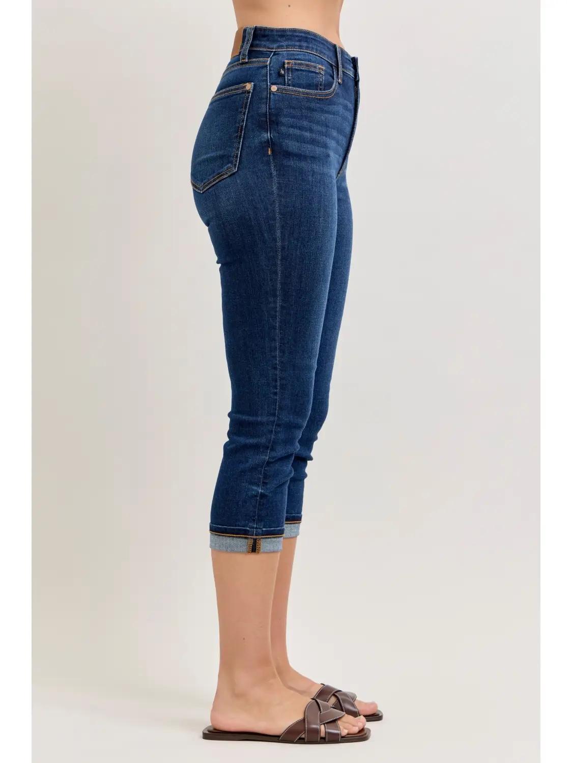 Judy Blue HW Single Cuff Capris