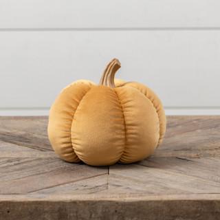 7.5" Yellow Fabric Pumpkin