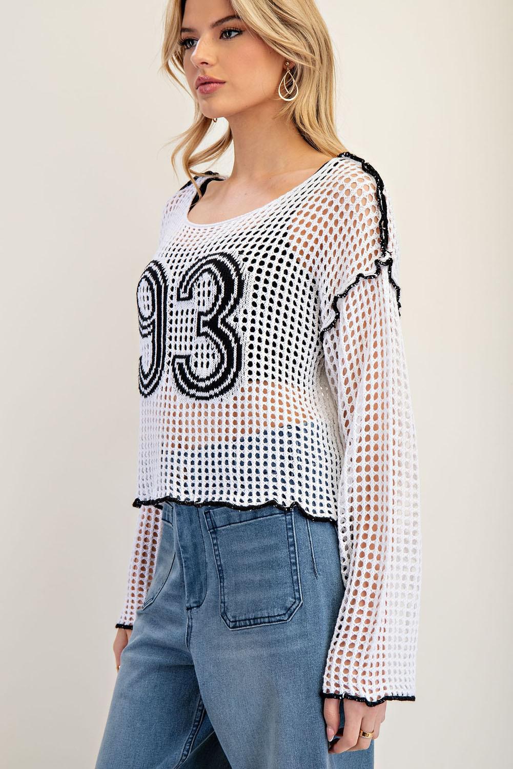 Long Sleeve Contrast Edge Sweater