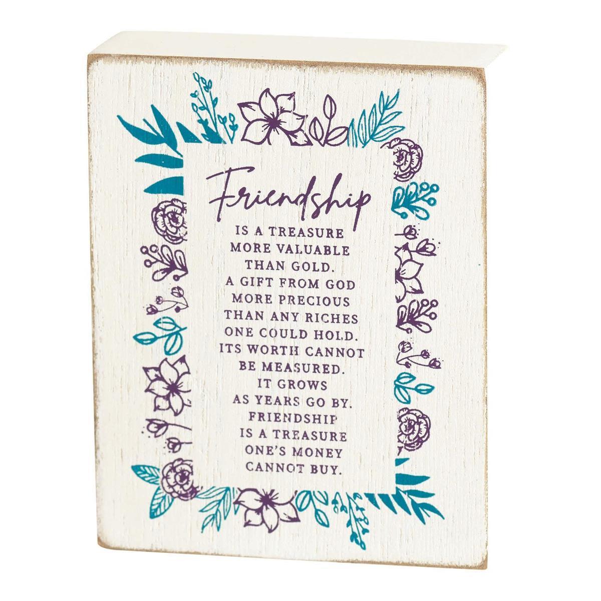 Friendship Is A Treasure Mini Tabletop Plaque