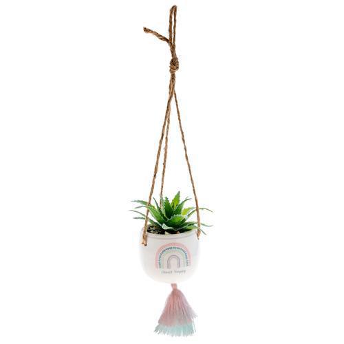 Choose Happy Hanging Succulent