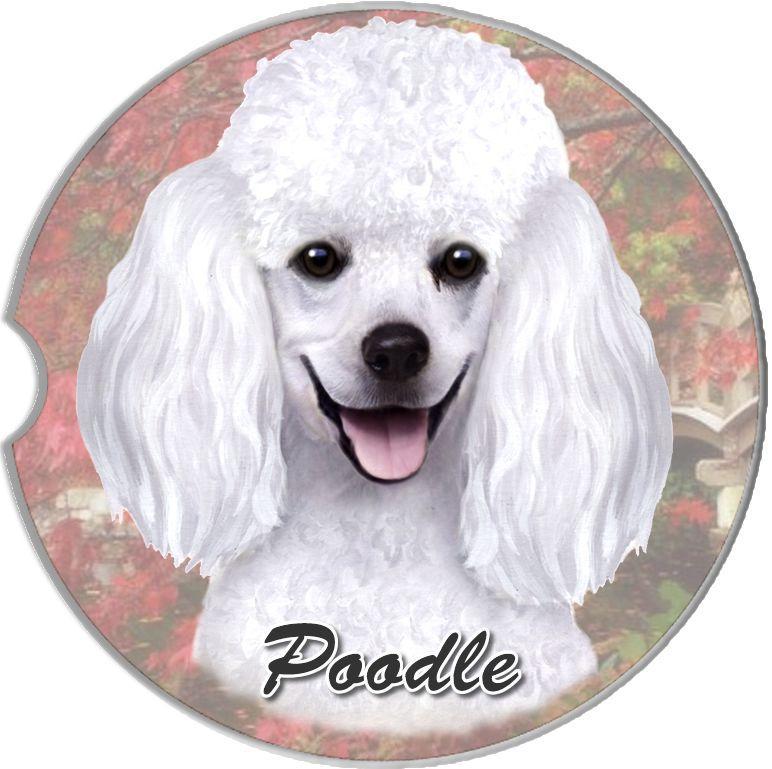 Poodle White Car Coaster