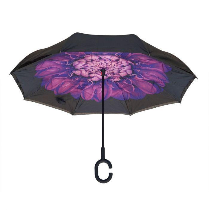 Purple Flower Topsy Turvy Umbrella