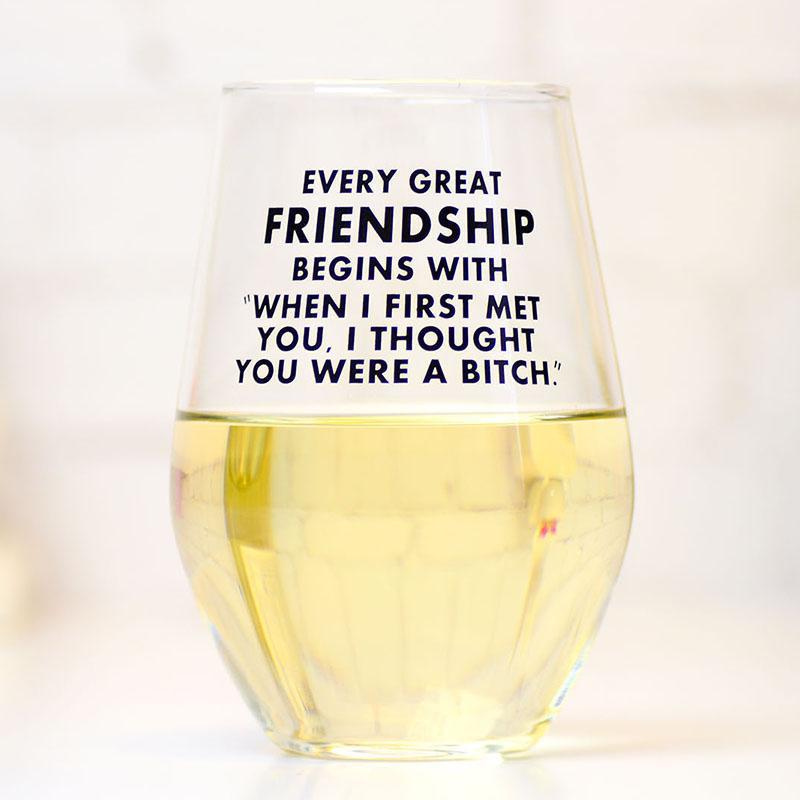 When I First Met You Wine Glass