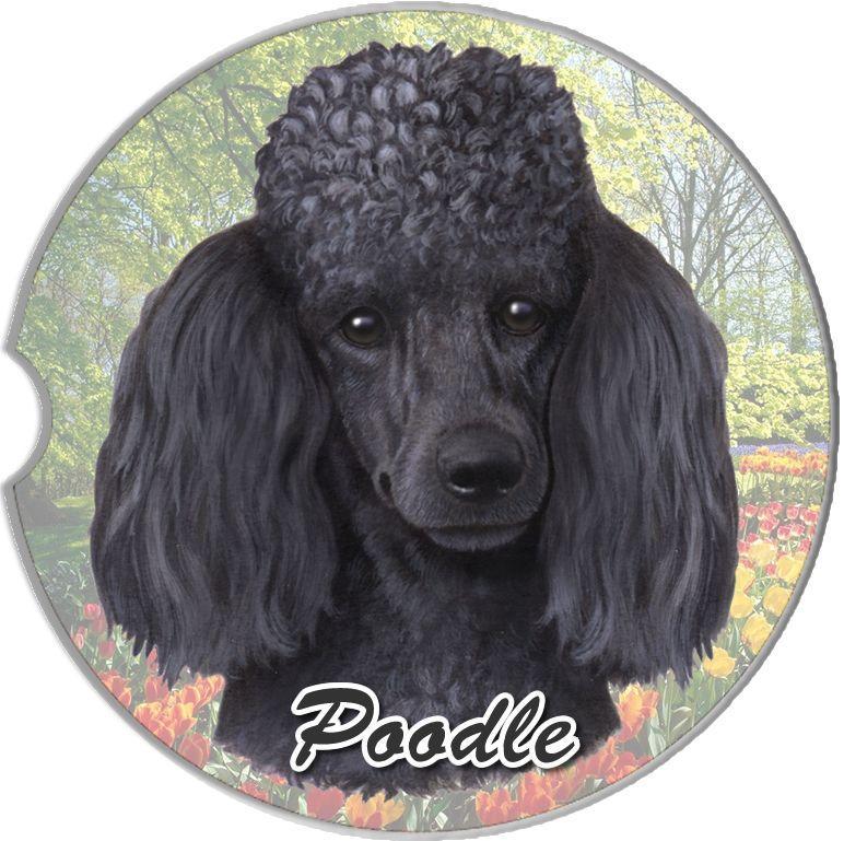 Poodle Black Car Coaster