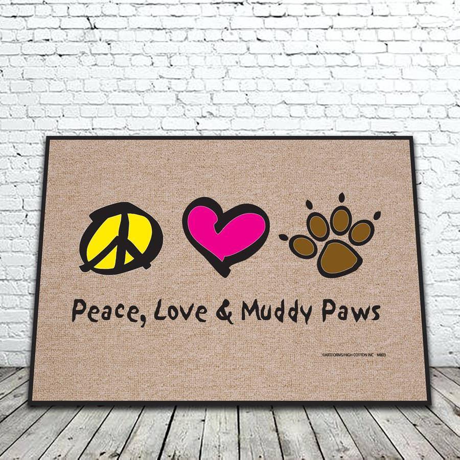 Peace Love & Muddy Paws Door Mat