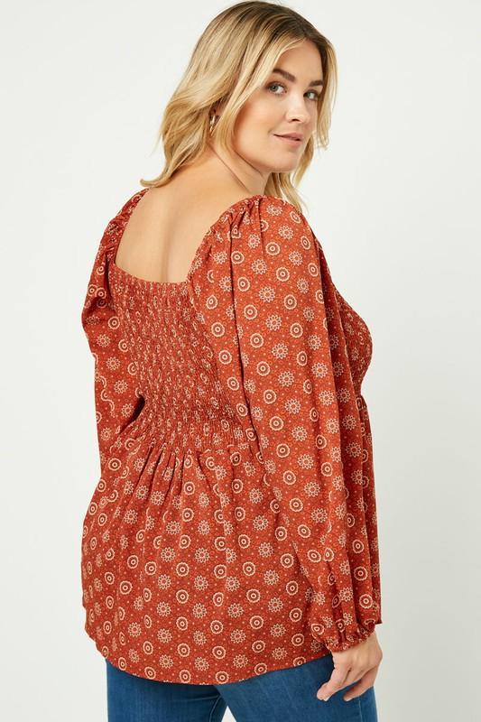 Fall Floral Rust Top